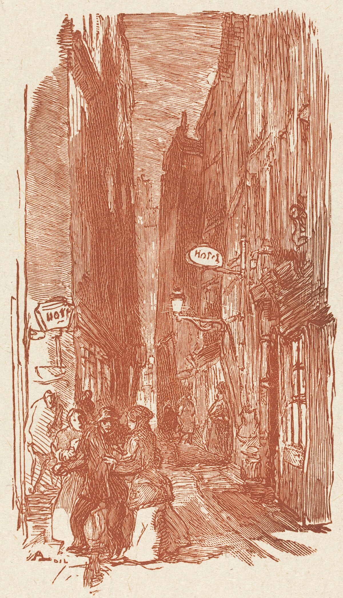 Rue Saint-Severin by Auguste Lepère