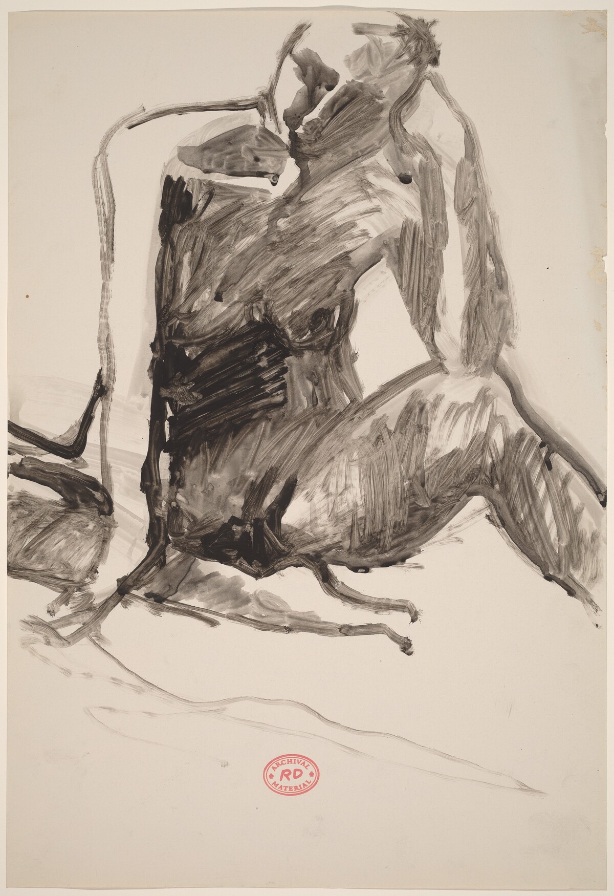 Untitled [seated nude with left elbow on knee] by Richard Diebenkorn