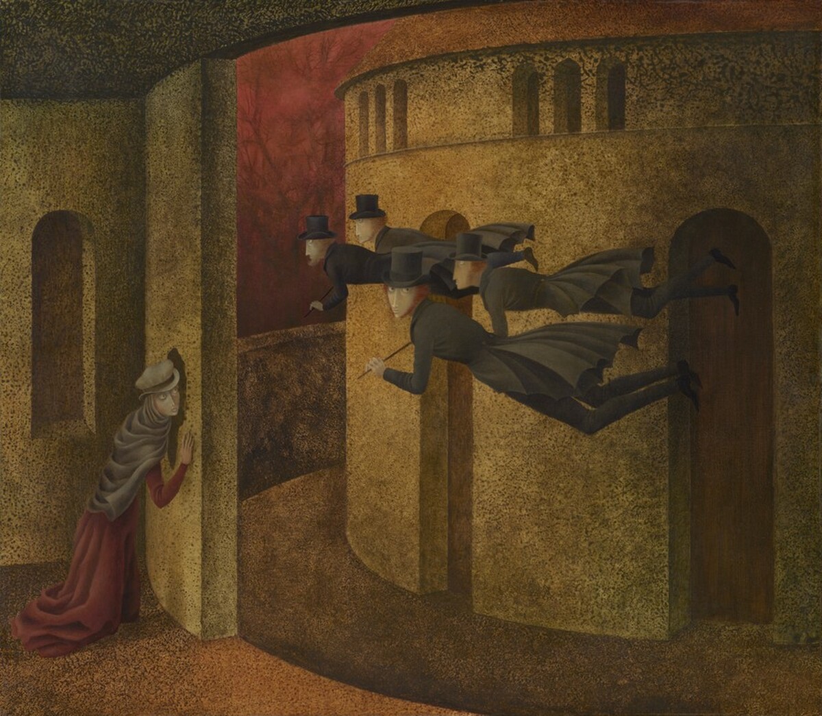 Banqueros en acción (Bankers in Action) by Remedios Varo