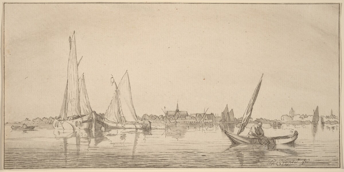 River with Town by Cornelis Ploos van Amstel (editor) and Bernhard Schreuder (printmaker), after Pieter Coopse