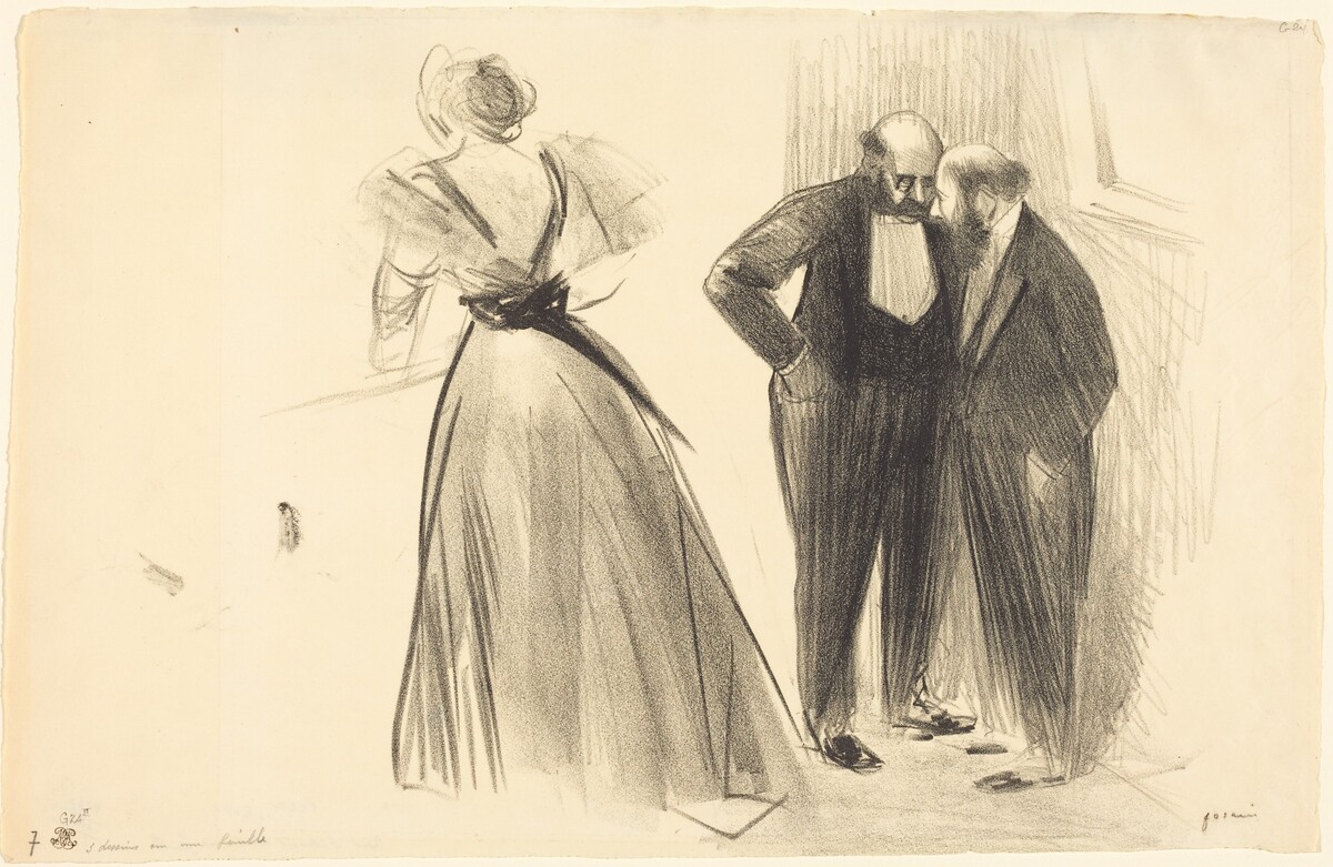 Trois dessins sur une feuille (Three Drawings on a Sheet) by Jean-Louis Forain