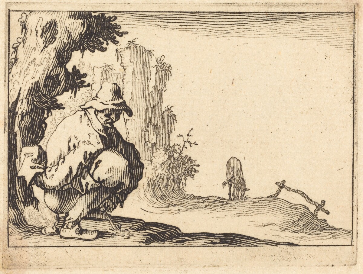 Peasant Defecating by Jacques Callot