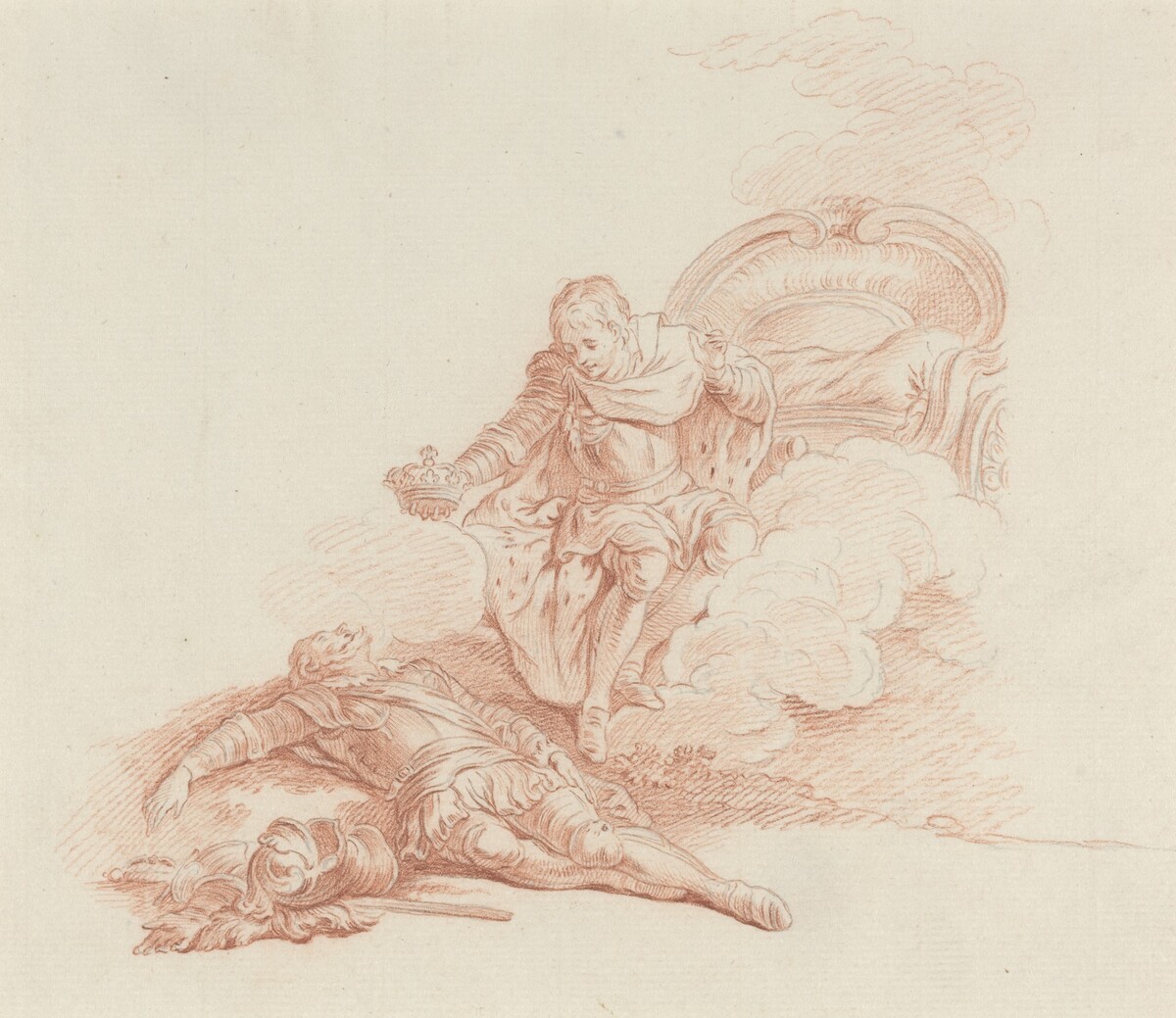 Regne, dit-il, triomphe et sois en tout mon fils by Hubert François Gravelot
