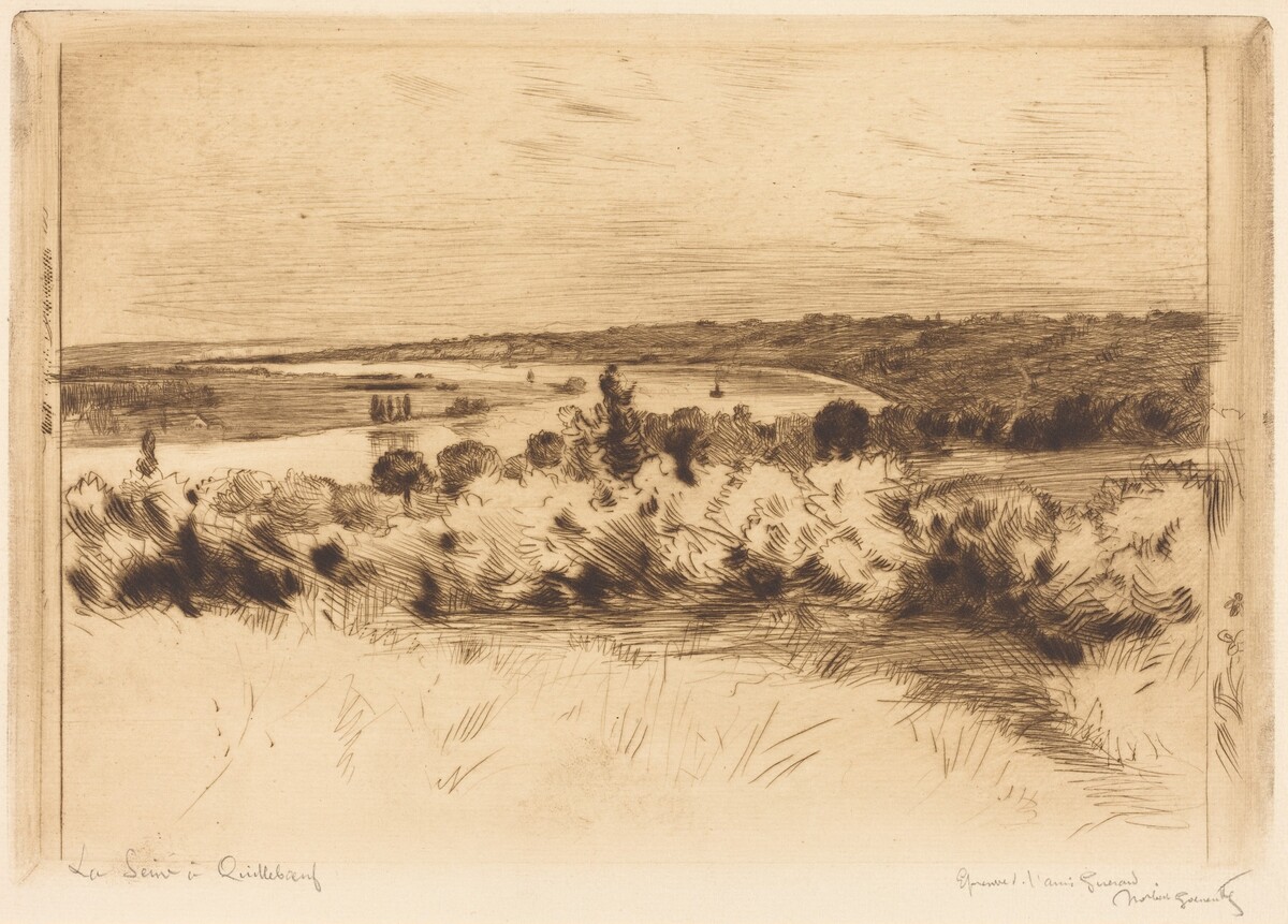 The Seine at Quilleboeuf (La Seine a Quilleboeuf) by Norbert Goeneutte
