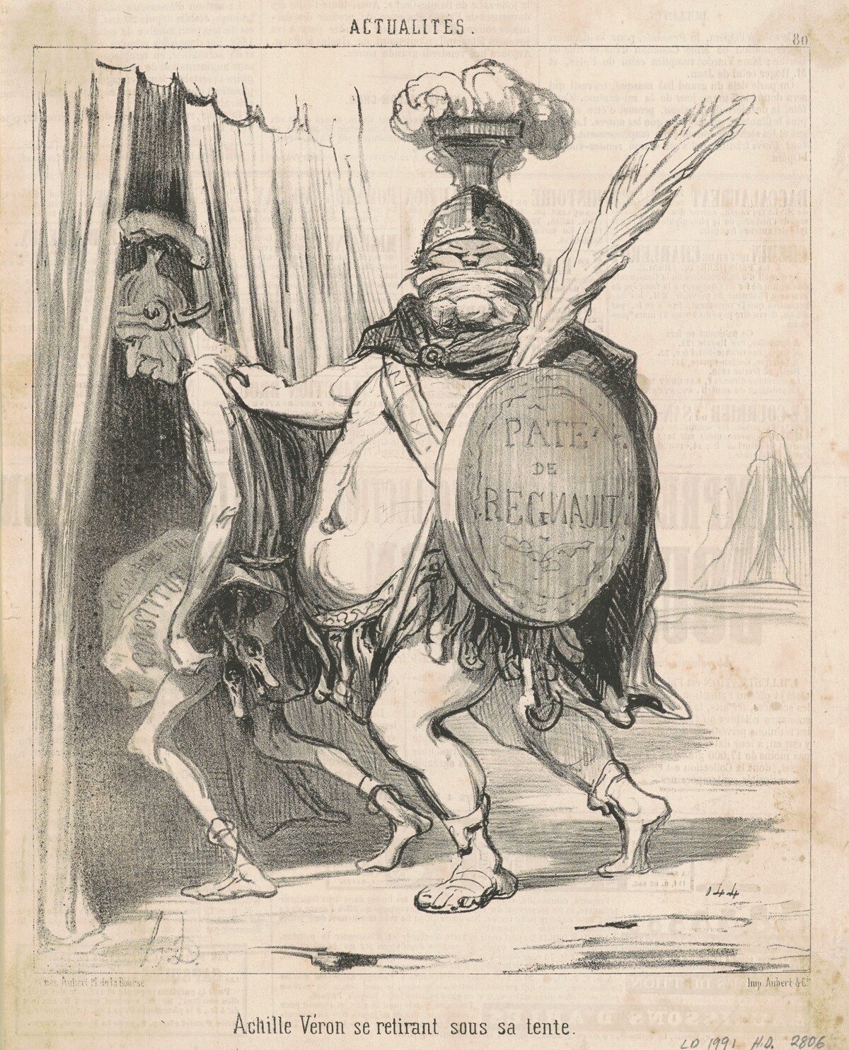 Achille Vèron se retirant sous sa tente by Honoré Daumier