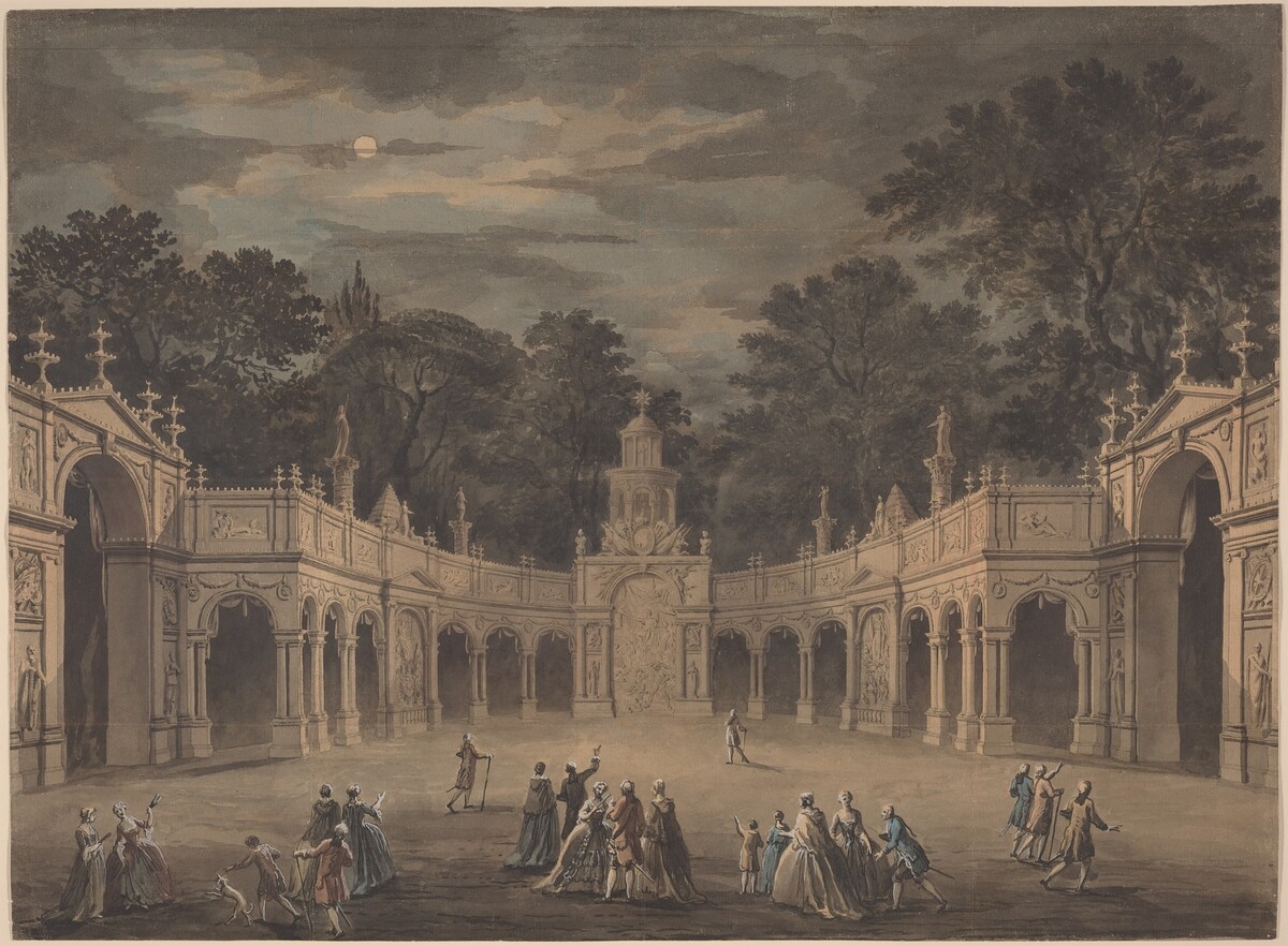 A Design for Illuminations to Celebrate the Birthday of King George III by Robert Adam(?), after Giovanni Battista Cipriani