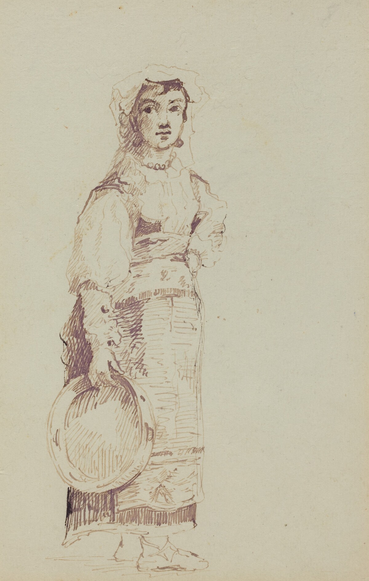 Woman with a Tambourine (verso) by Jean-Louis-Ernest Meissonier