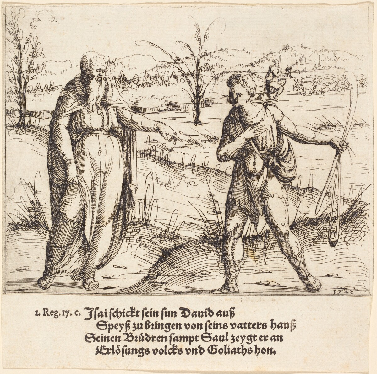 Jesse Sends David to His Brothers and Saul by Augustin Hirschvogel