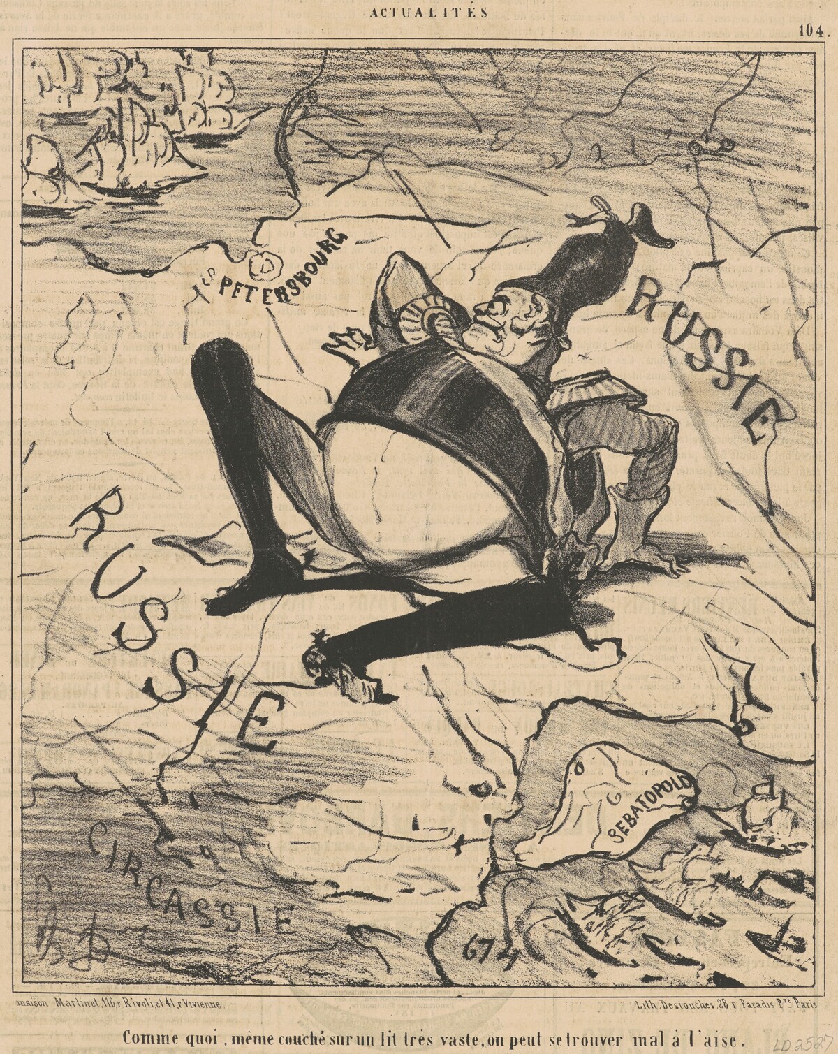 Comme quoi ... sur un lit três vaste ,,, by Honoré Daumier