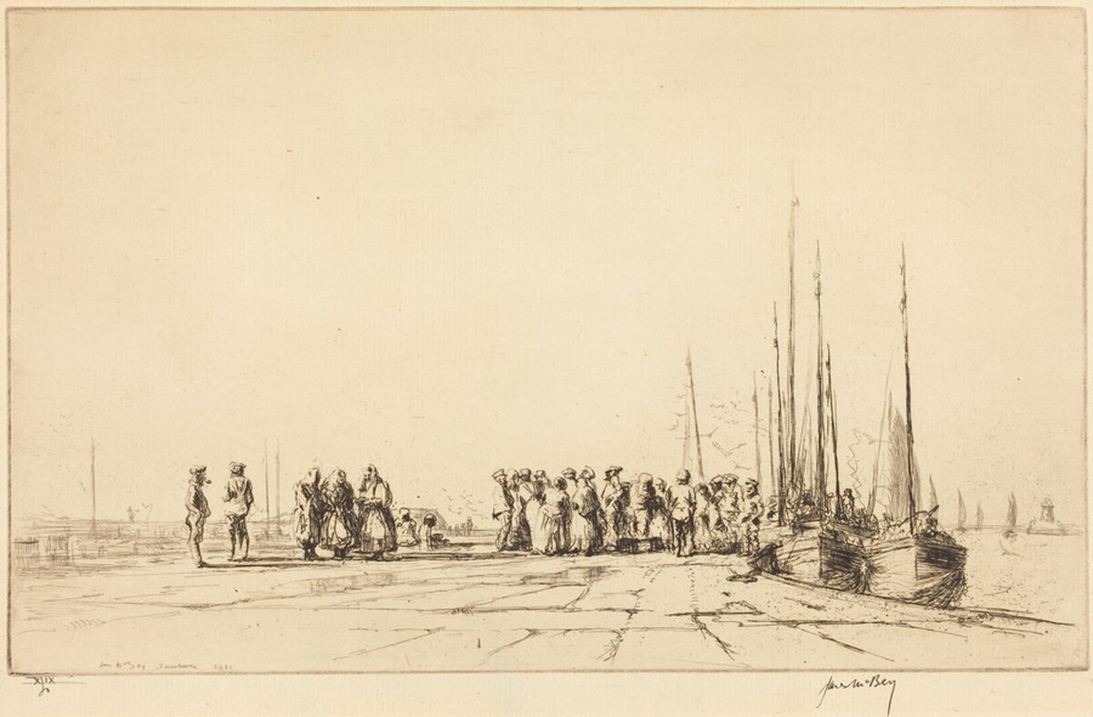 The Fishmarket, Stonehaven by James McBey