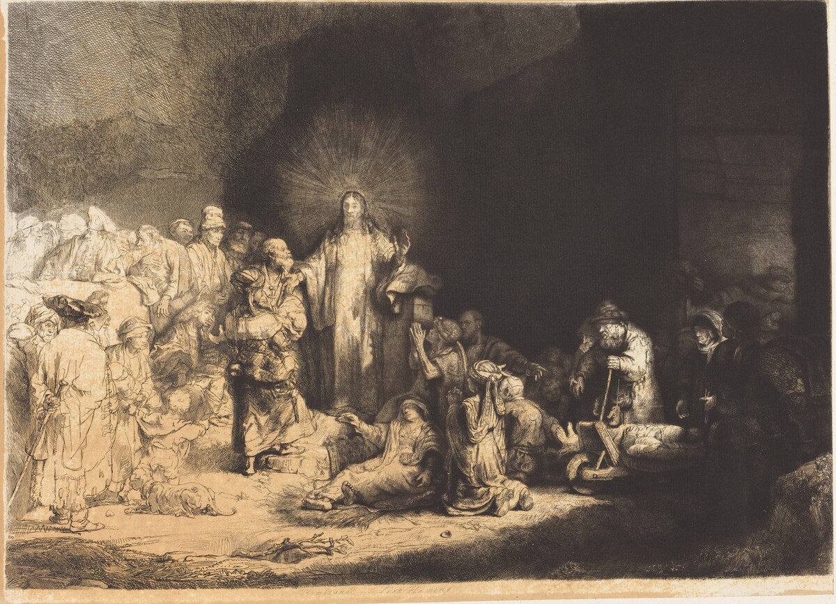 Christ Preaching (The Hundred Guilder Print) by Léopold Flameng, after Rembrandt van Rijn