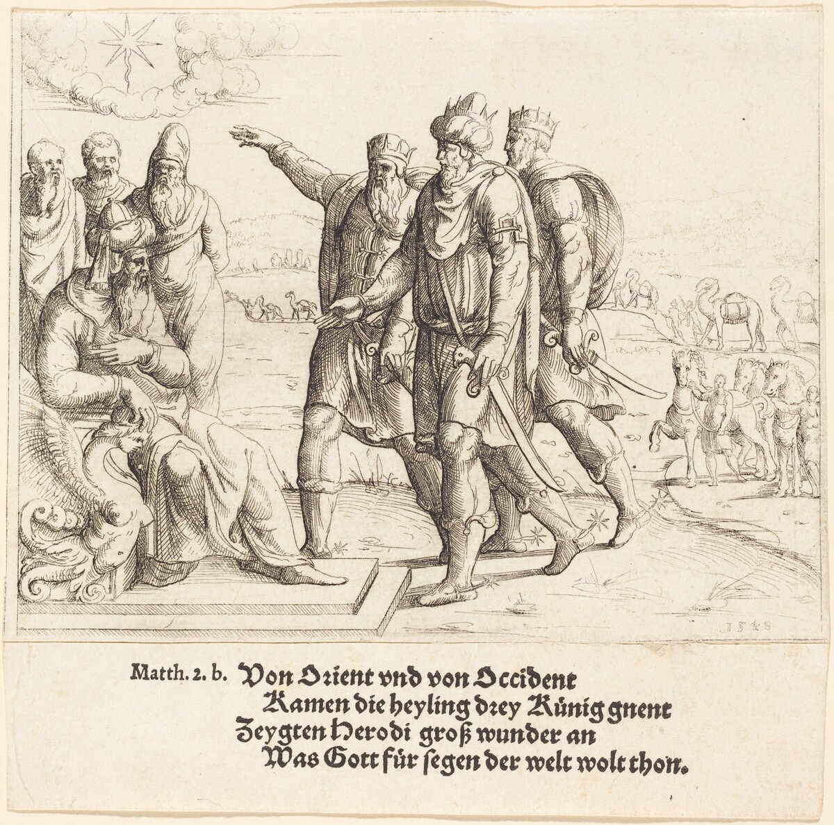 The Three Kings Tell Herod of Christ's Birth by Augustin Hirschvogel