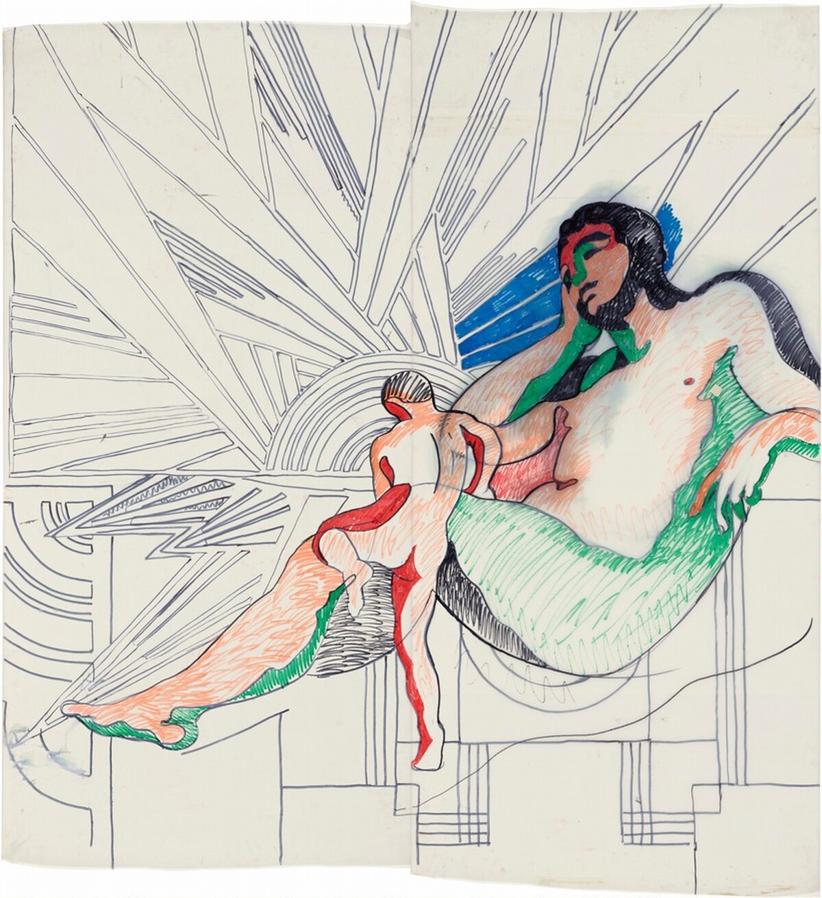 Study for "Father and Son Song" by Sandro Chia