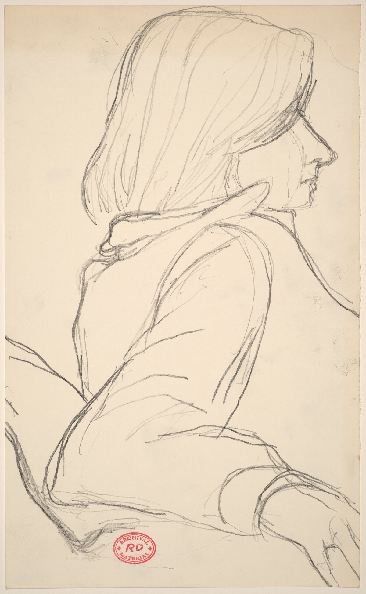 Untitled [study of a woman facing right] by Richard Diebenkorn