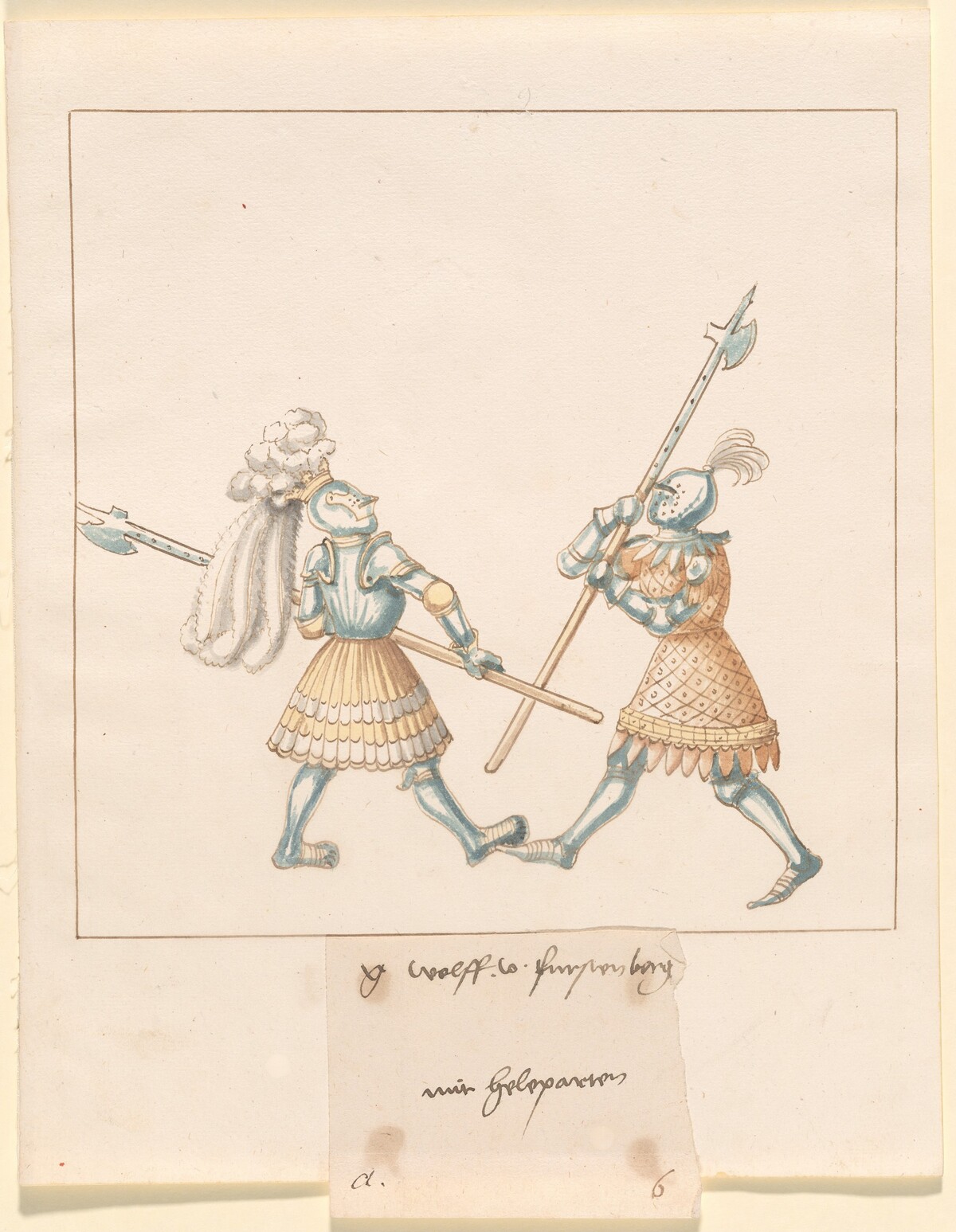 Foot Combat with Halberds by German 16th Century