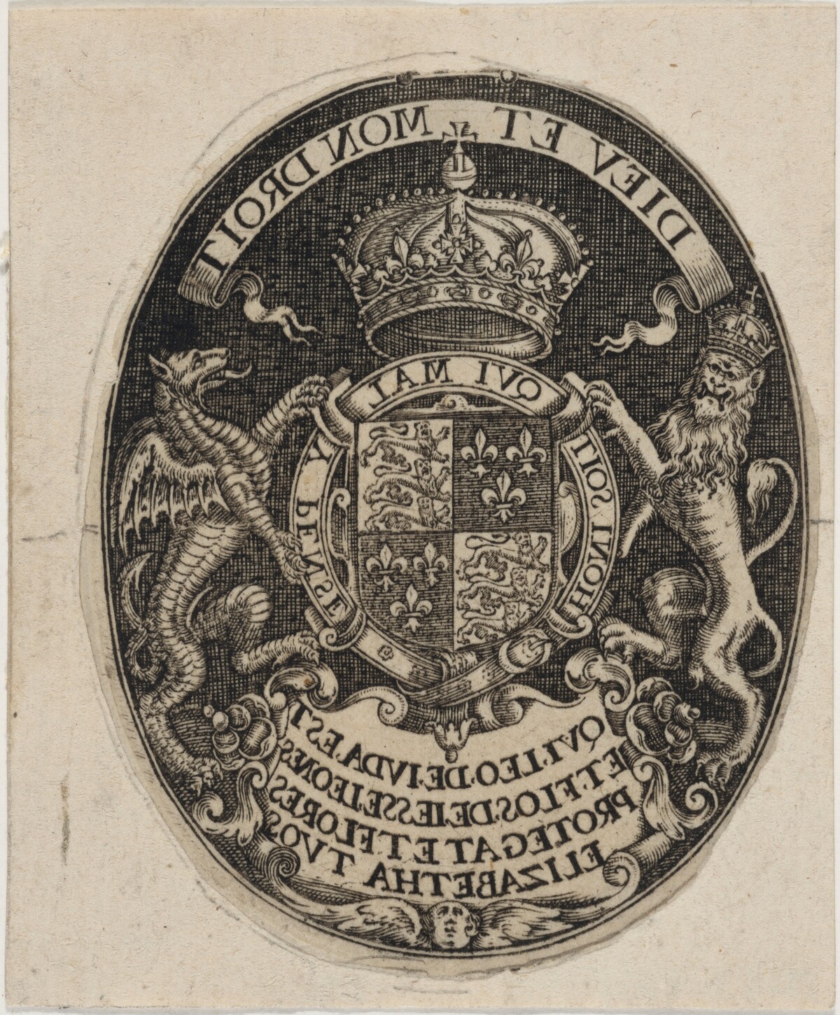 Shield of Queen Elizabeth by Simon de Passe