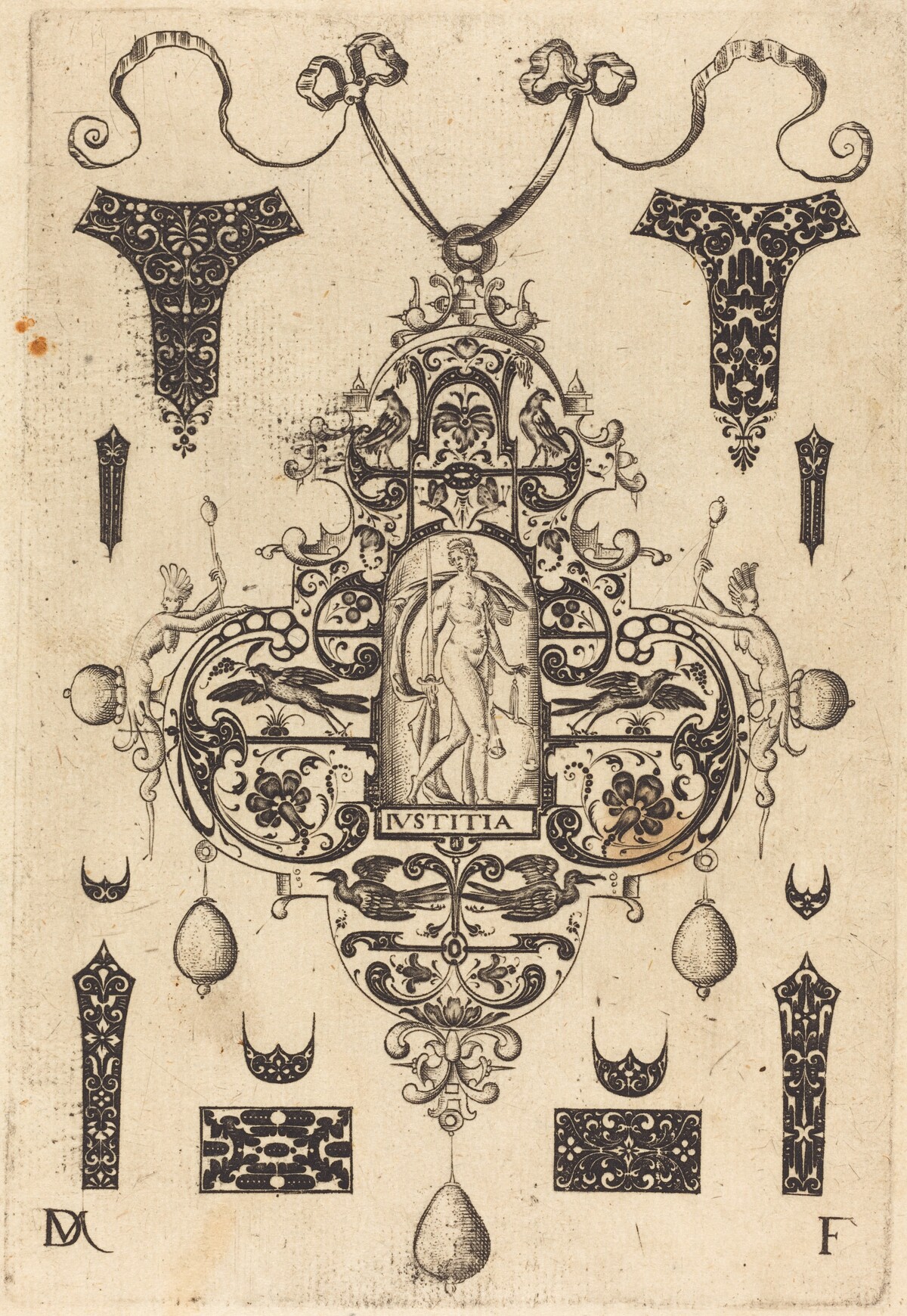 Large Pendant, Justice Standing at Centre by Daniel Mignot