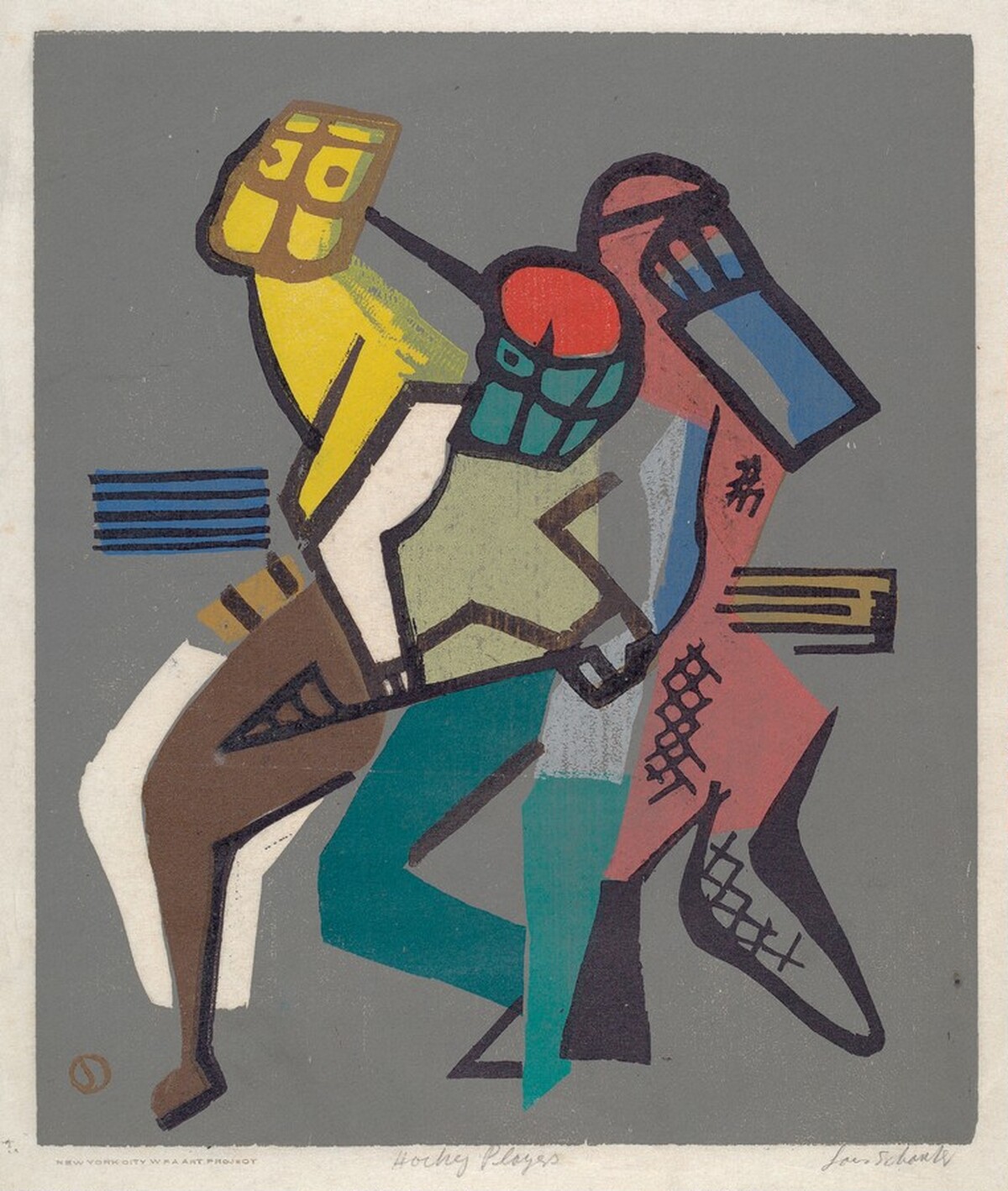 Hockey Players by Louis Schanker