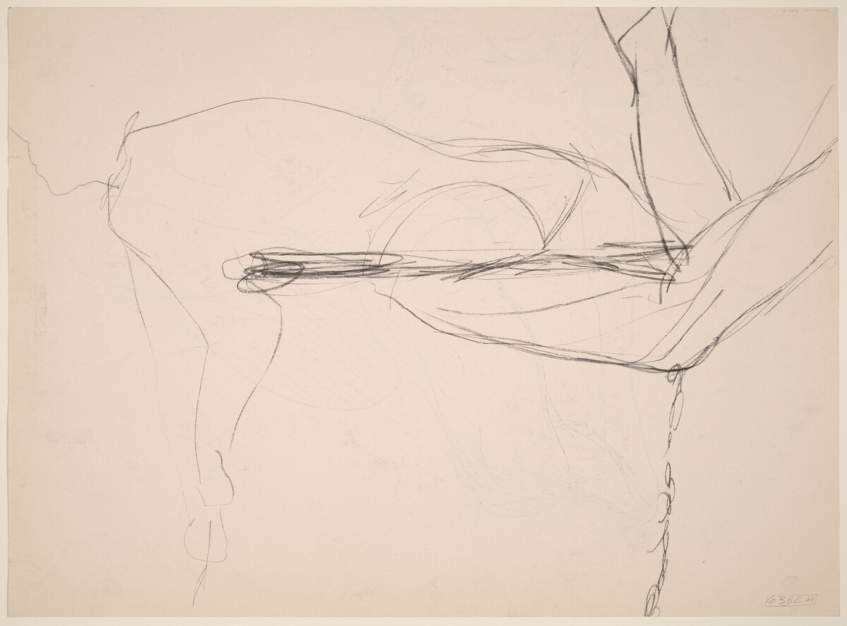 Untitled [figure on a swing] [recto] by Richard Diebenkorn