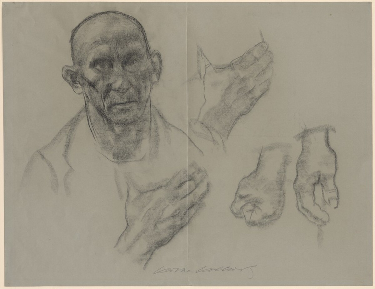 Head and Hands of a Working Man by Käthe Kollwitz