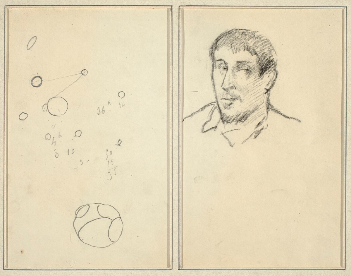 Circles and Numbers; Self-Portrait [recto] by Paul Gauguin