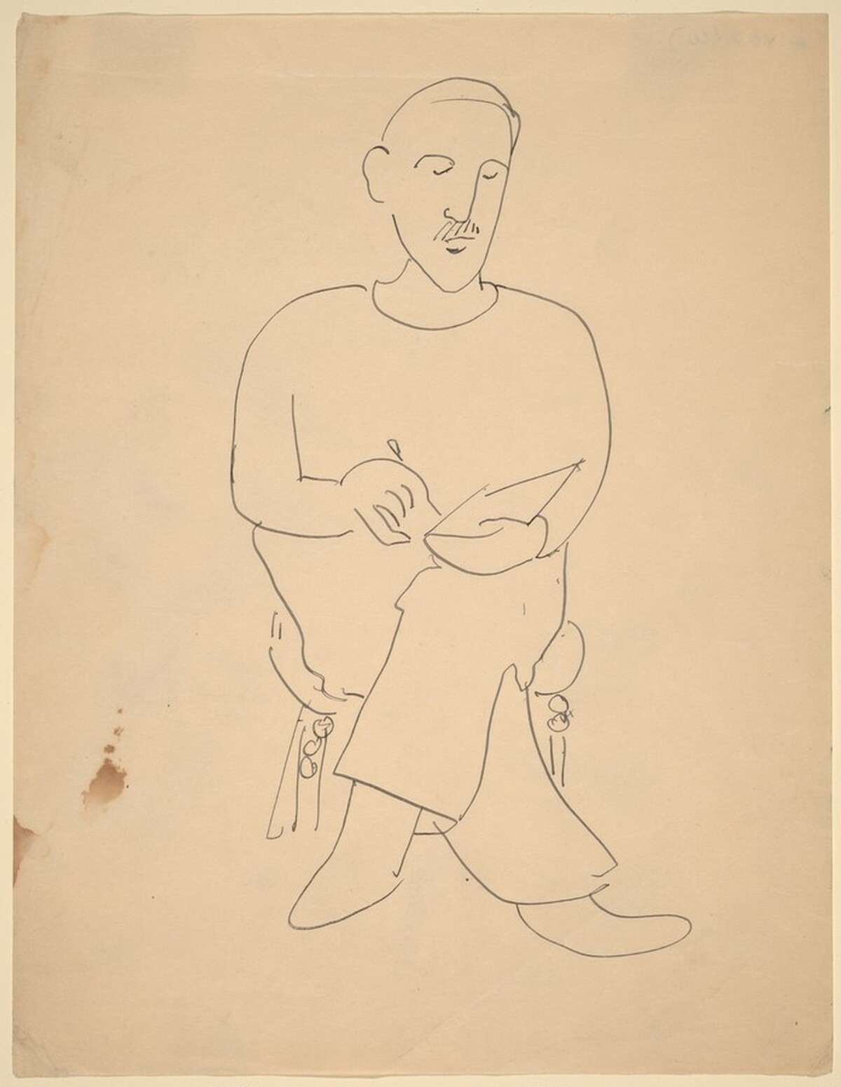 Man with Mustache, Seated with Legs Crossed, Writing by Mark Rothko