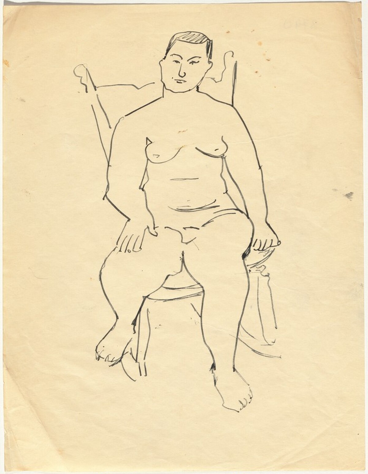 Frontal Nude Seated in a Rocker, Right Hand on Leg by Mark Rothko