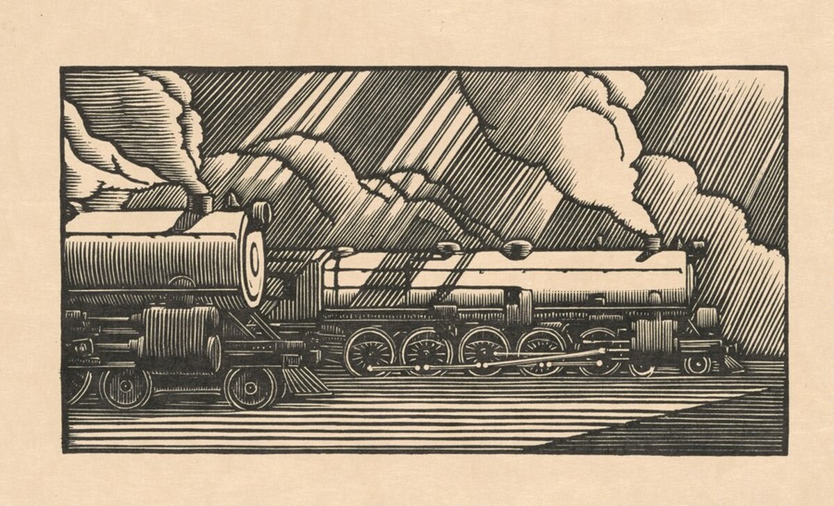 Two Locomotives by J. J. Lankes, after Rockwell Kent