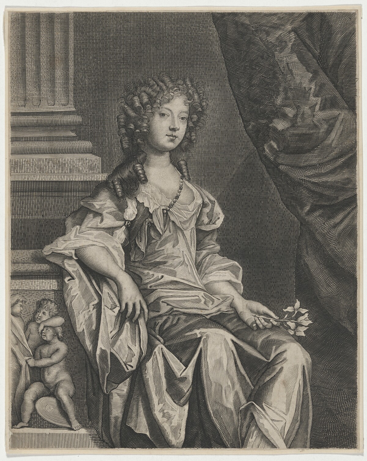 Louise Renee de Penancoet de Keroualle, Duchess of Portsmouth by Edward Davis after Sir Peter Lely