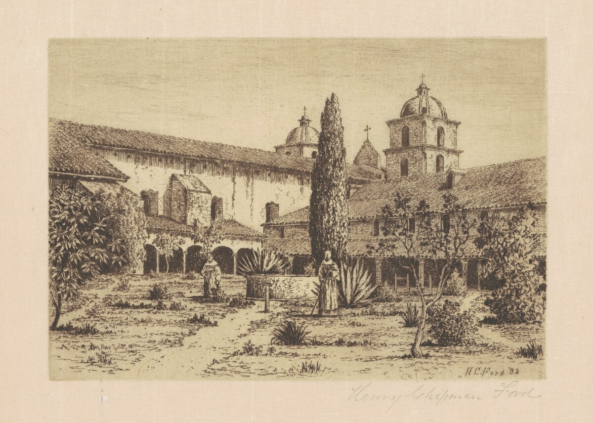 Garden, Mission Santa Barbara by Henry Chapman Ford
