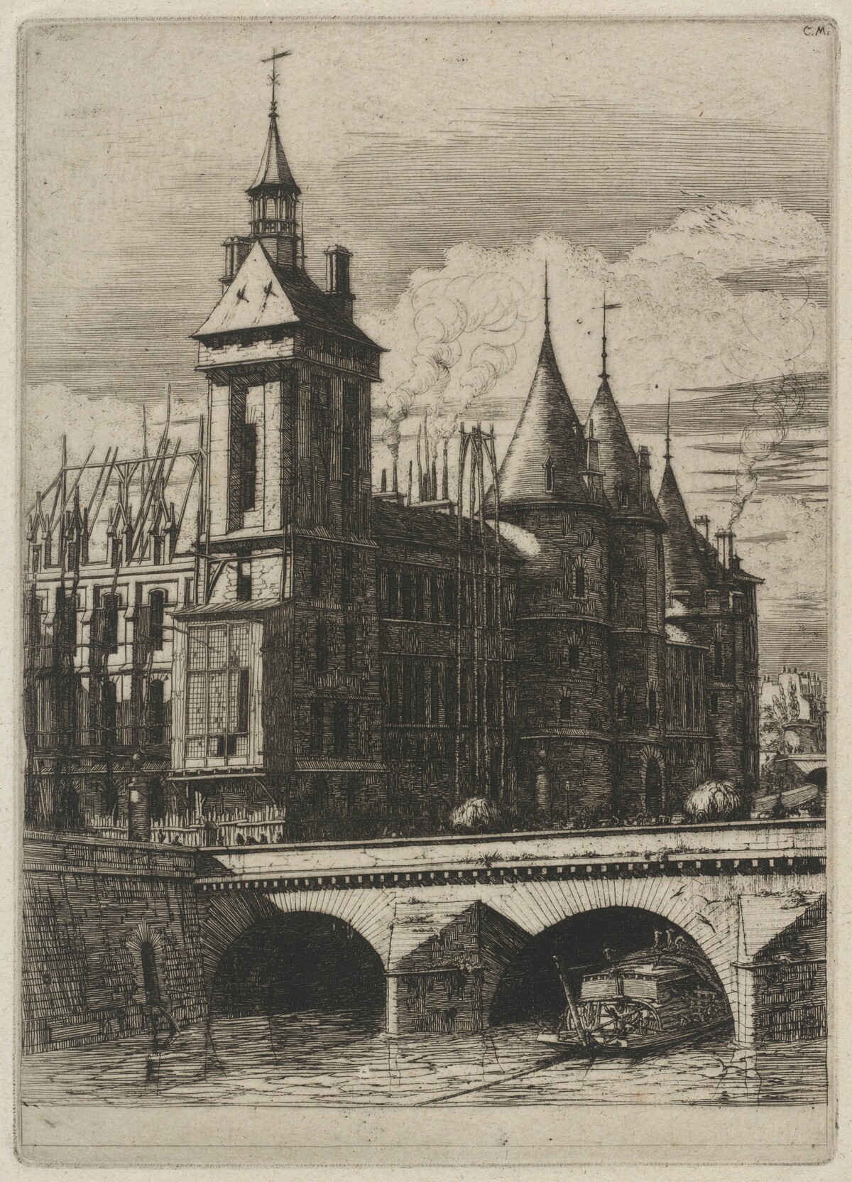 La Tour de l'Horloge, Paris (The Clock Tower, Paris) by Charles Meryon