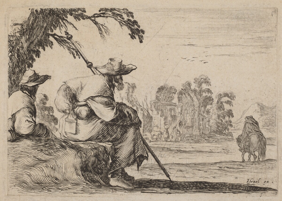 Seated Pilgrims by Stefano Della Bella