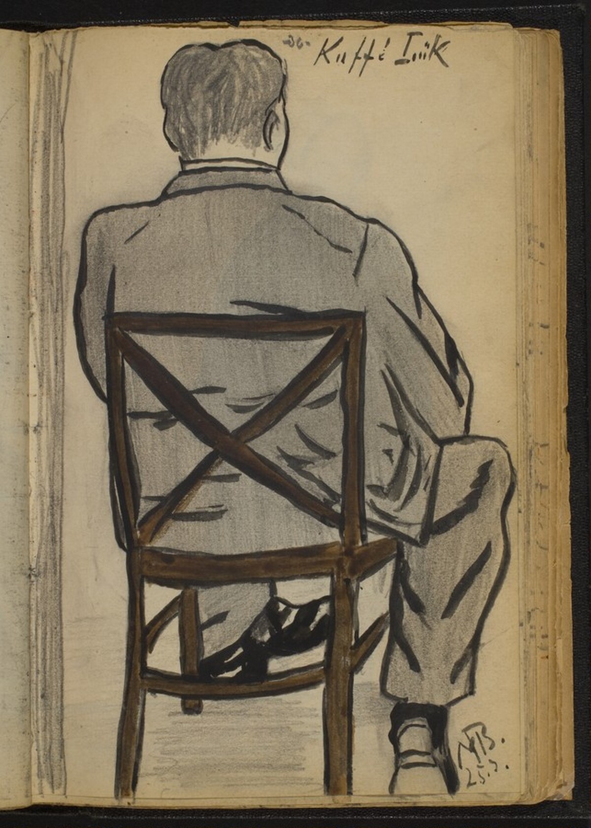 Seated Man seen from Behind by Max Beckmann