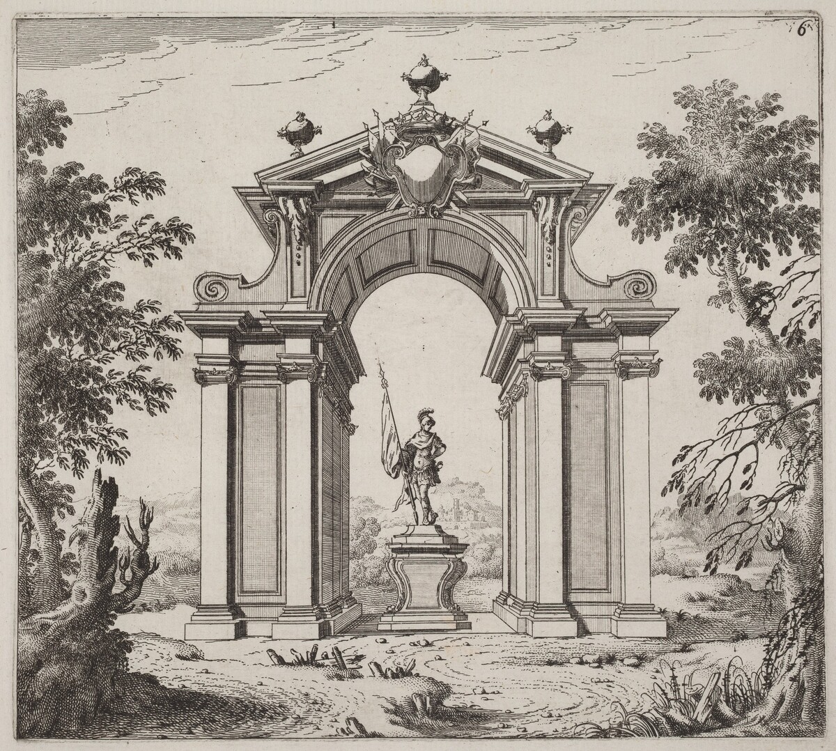 Triumphal Arch in a Landscape by Giuseppe Antonio Landi