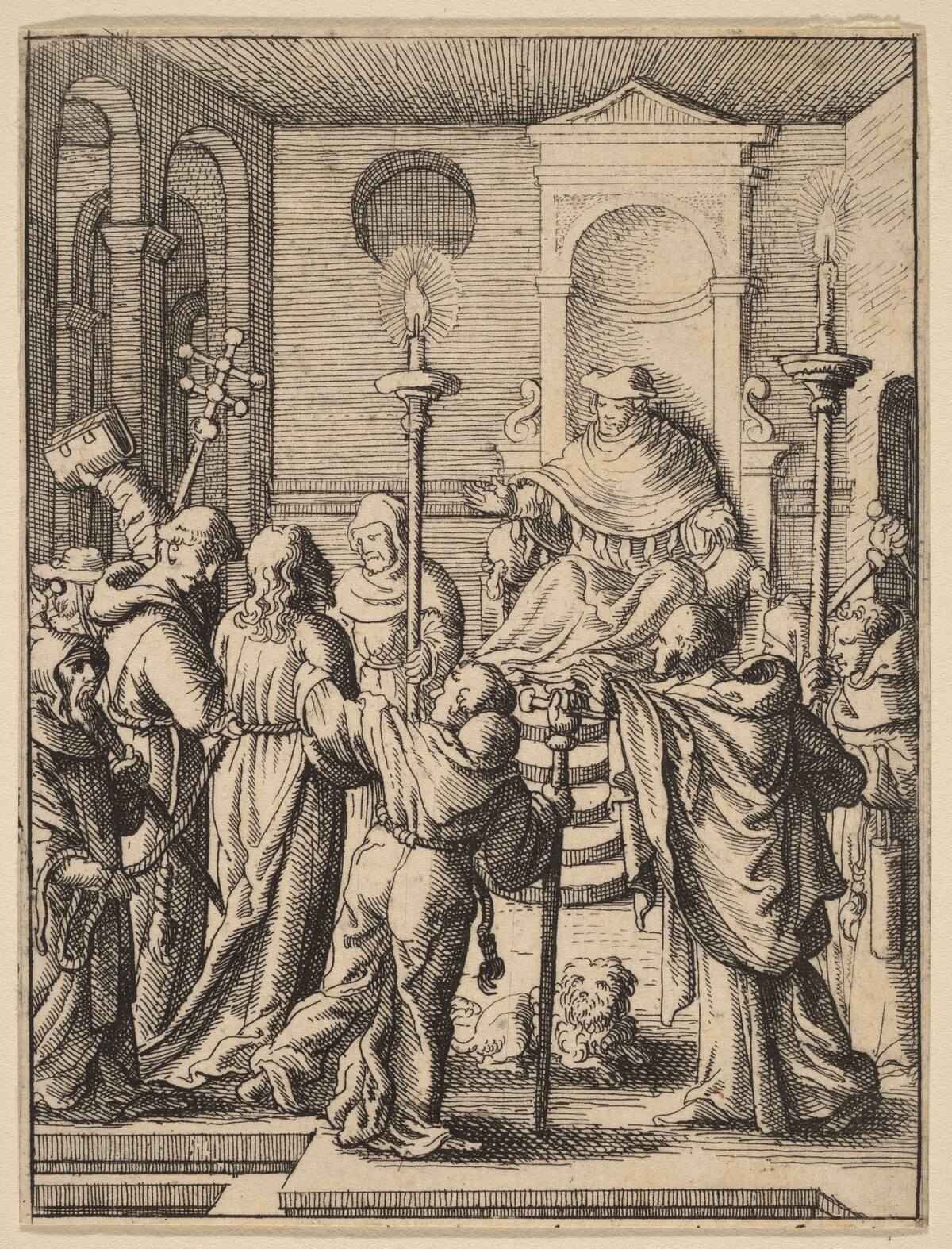 Jesus before Annas by Wenceslaus Hollar, after a follower of Hans Holbein the Younger