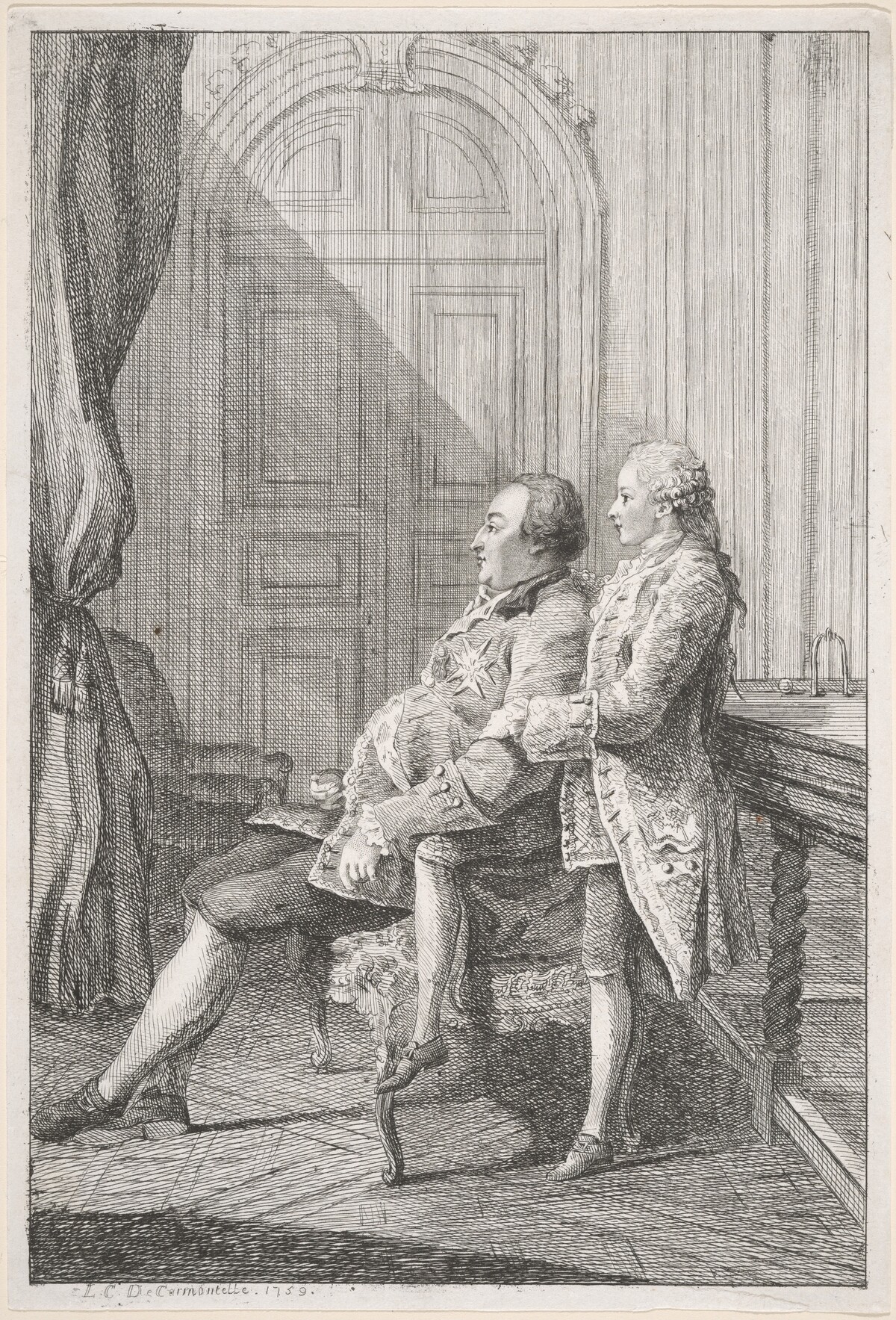 Louis-Philippe, Duc d'Orléans, and His Son, Louis-Phillipe Joseph, Duc de Chartres by Louis Carrogis, called Carmontelle