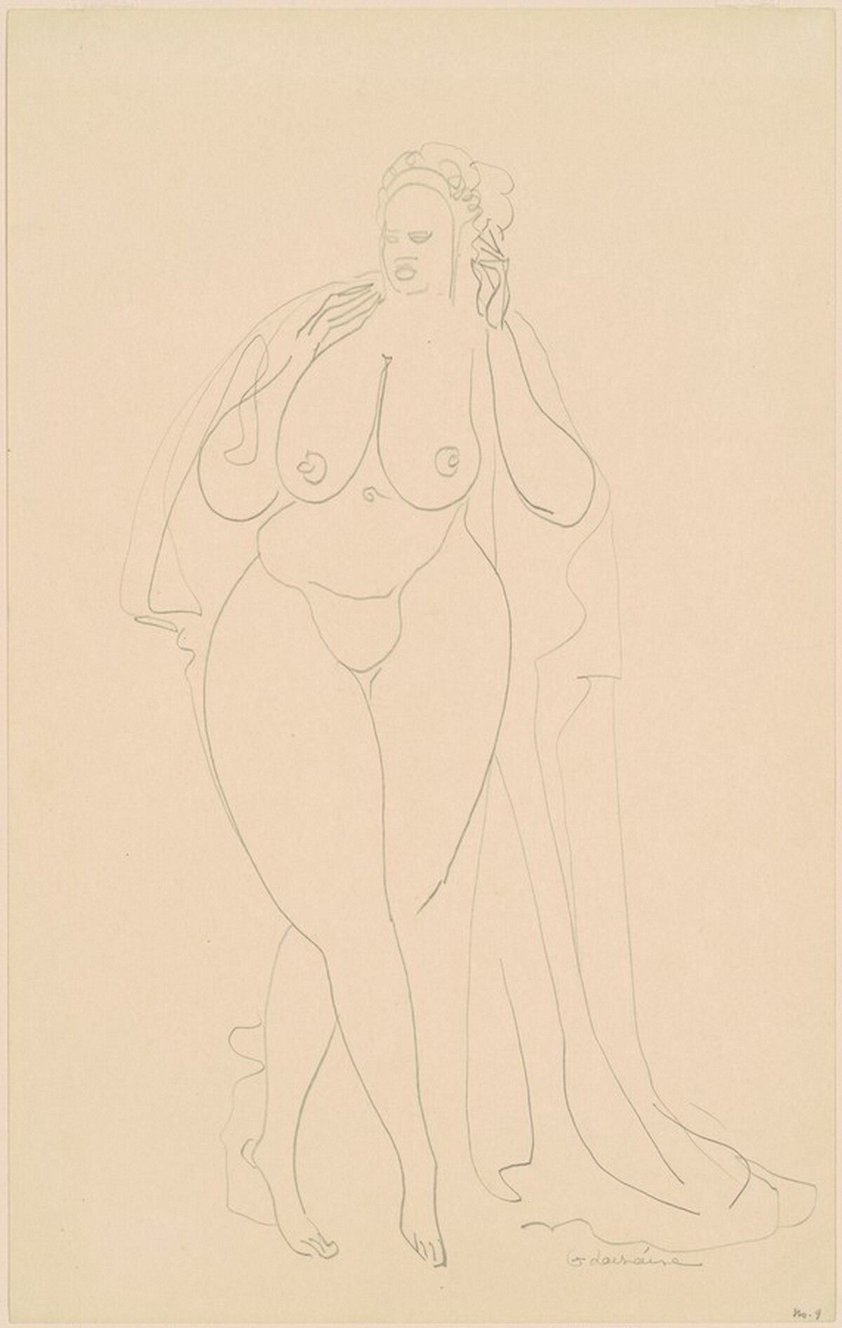 Nude with Robe by Gaston Lachaise