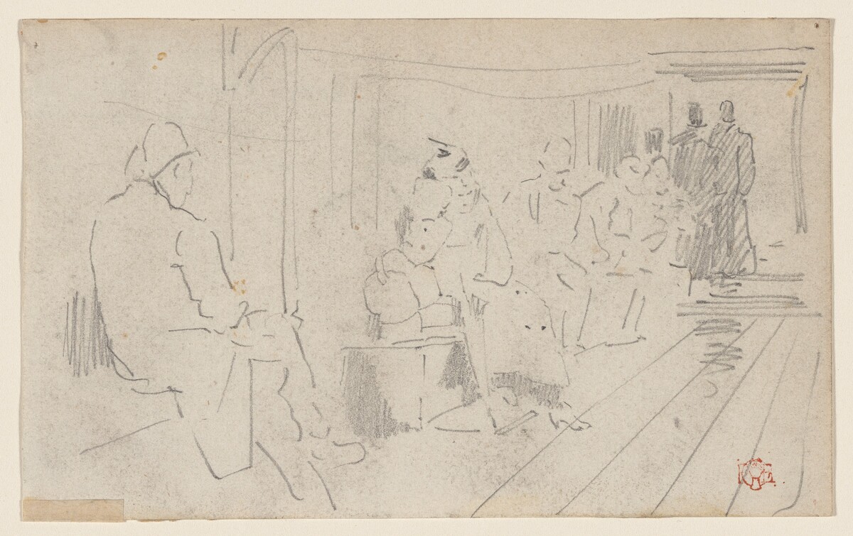 Preliminary Sketch for " The Passage" (La Traversee) by Félix-Hilaire Buhot