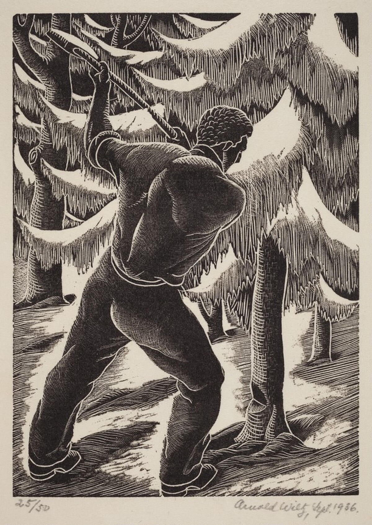 Untitled (Woodcutter) by Arnold Wiltz