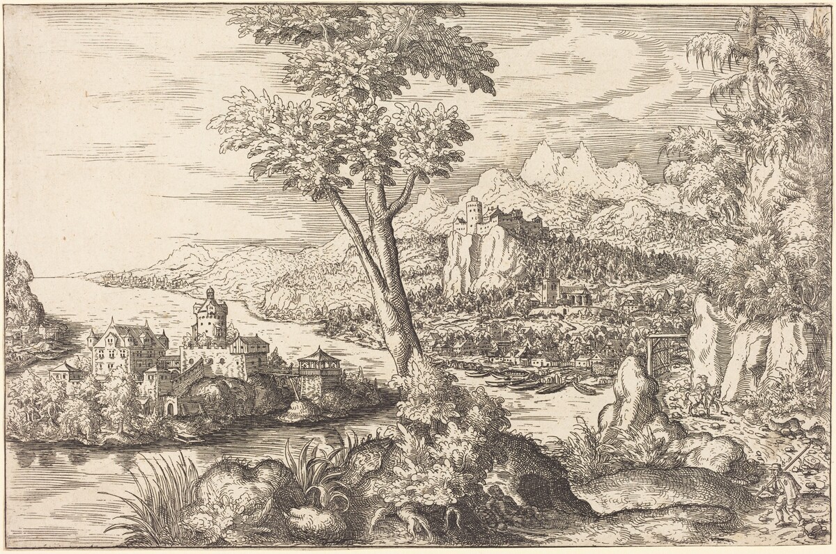 Landscape with Three Men by Hanns Lautensack