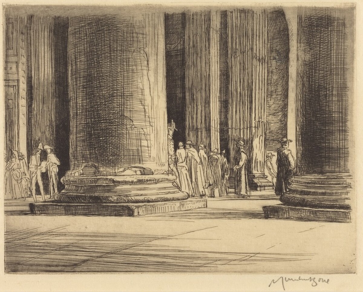 Porch of the Pantheon, Rome by Sir Muirhead Bone