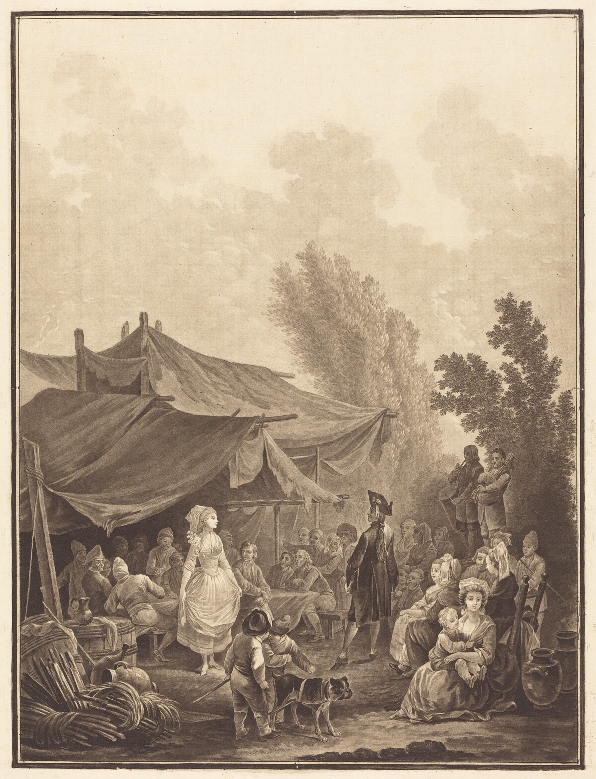 Noce de Village (Village Wedding) by Charles-Melchior Descourtis after Nicolas Antoine Taunay