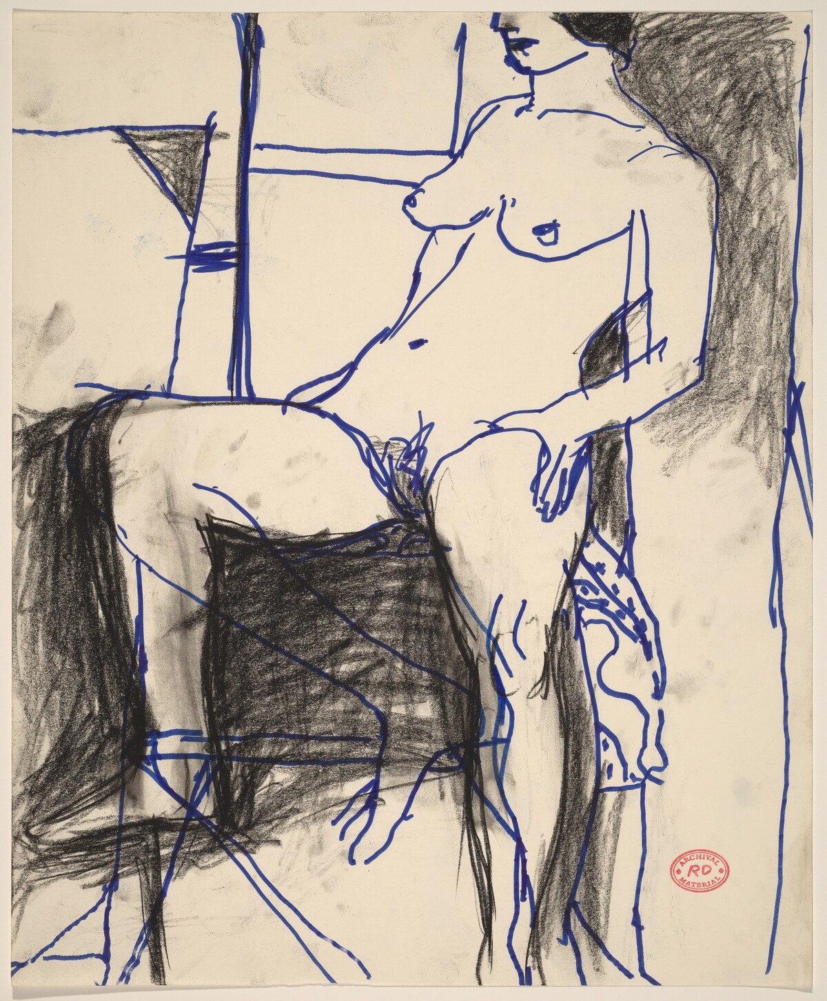 Untitled [seated female nude facing left] by Richard Diebenkorn