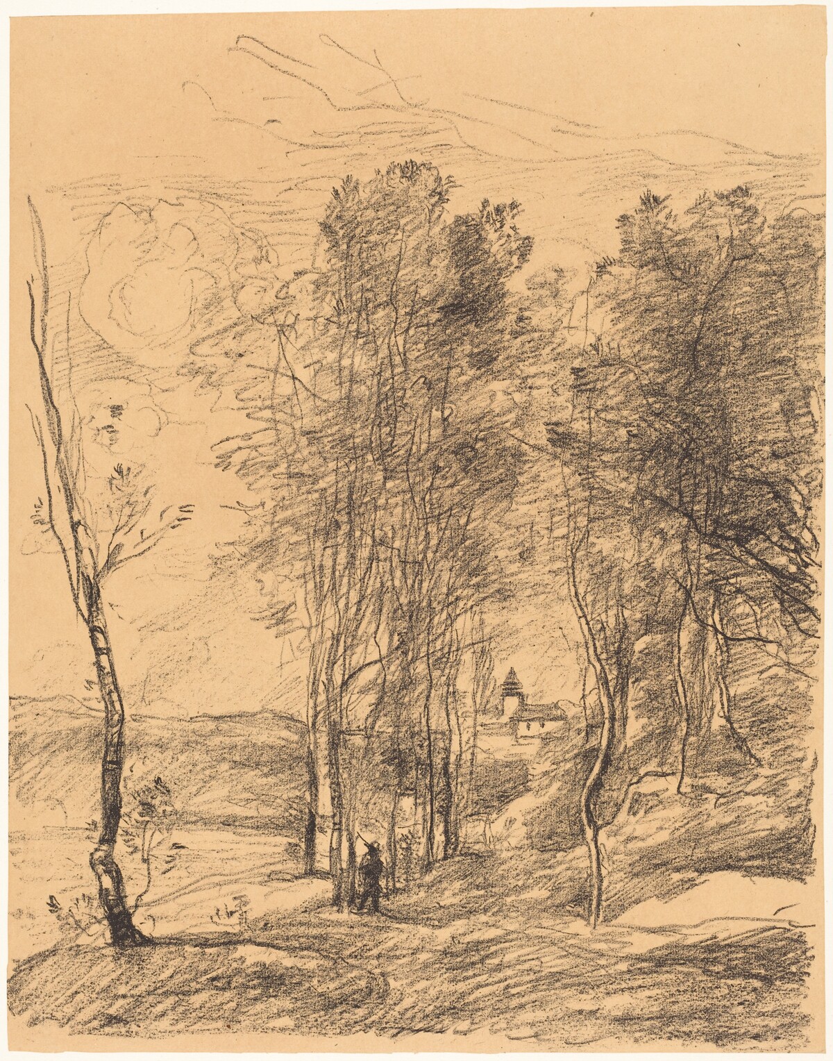 The Bell Tower of St. Nicolas-Lez-Arras (Le Clocher de St. Nicolas-Lez-Arras) by Jean-Baptiste-Camille Corot