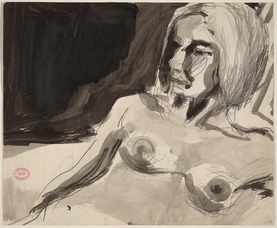 Untitled [female nude looking left] [recto]