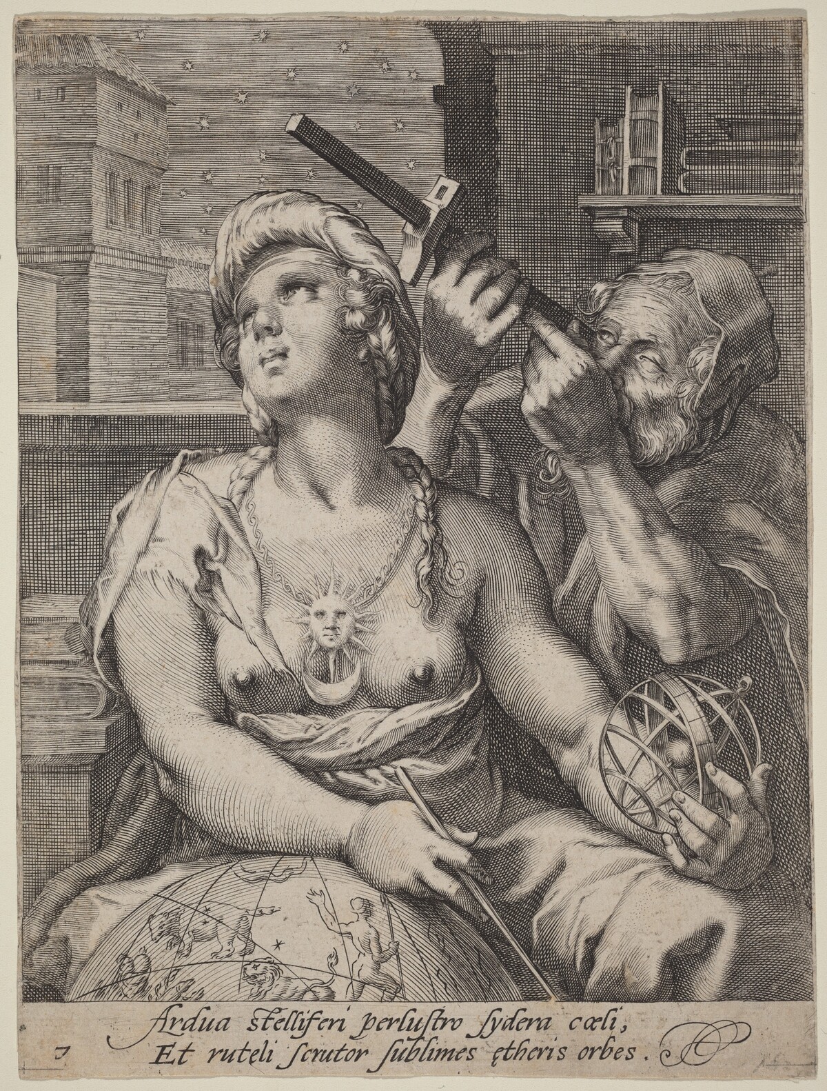 Astronomy by Cornelis Jacobsz Drebbel, after Hendrik Goltzius