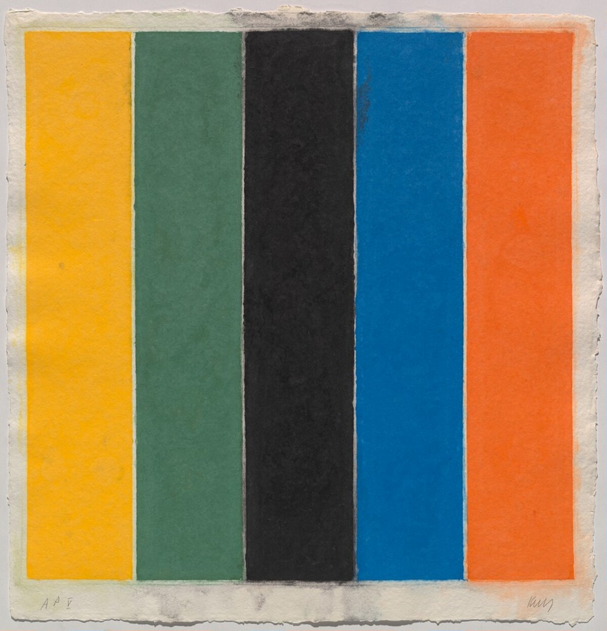Colored Paper Image XIII (Yellow/Green/Black/Blue/Orange) by Ellsworth Kelly
