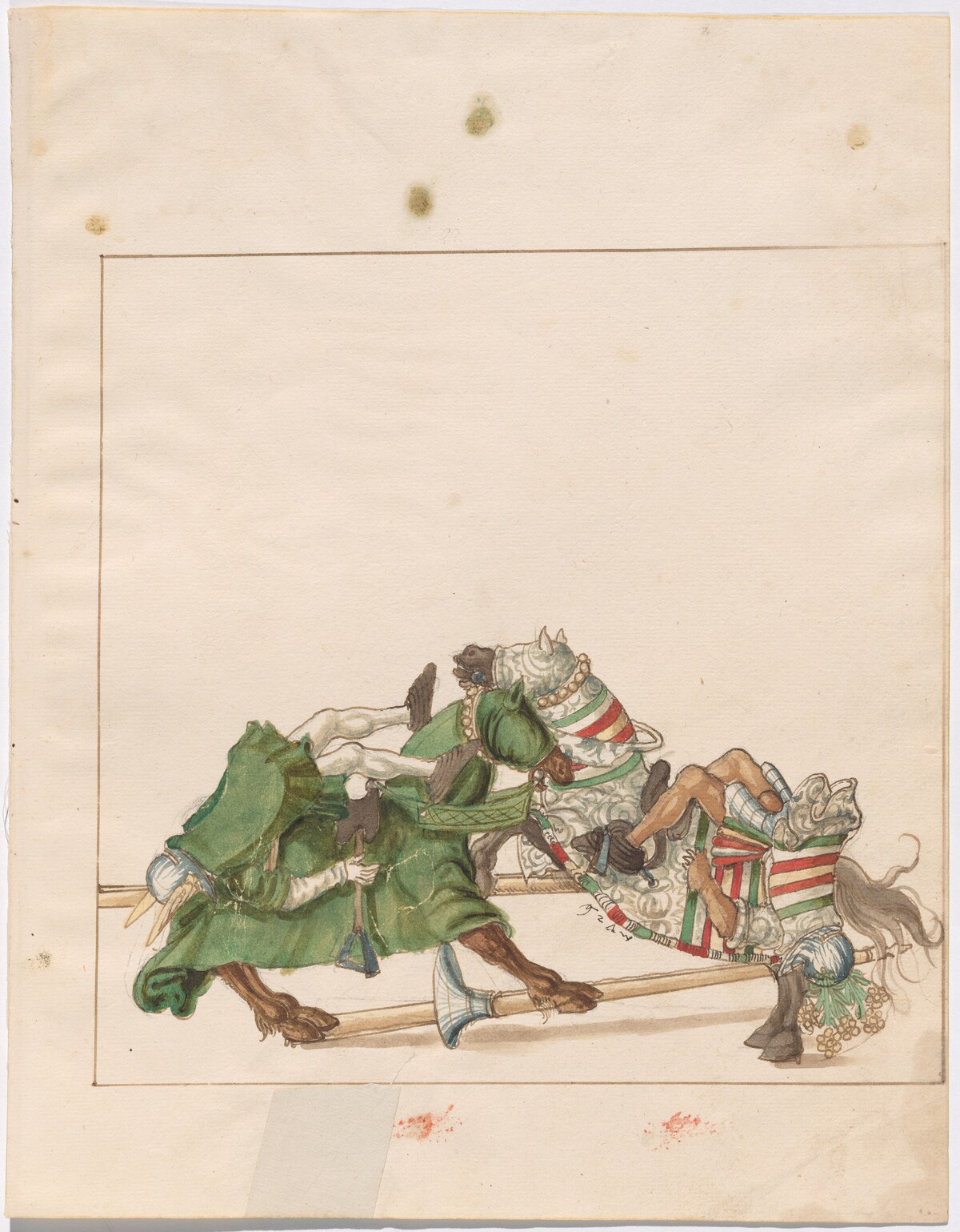 Mock Joust of War with Fixed Shields by German 16th Century