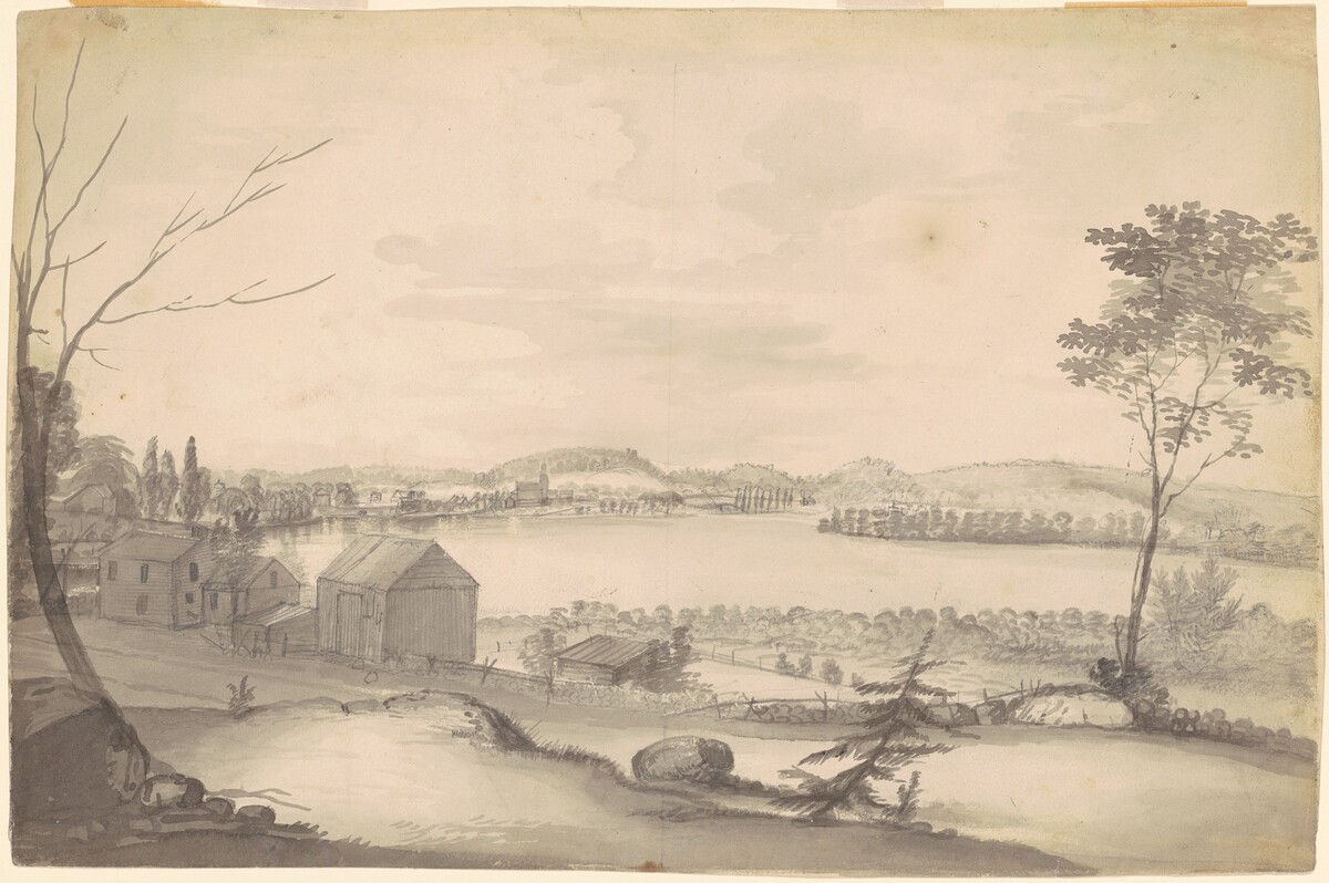 Study for "View of Springfield on the Connecticut River" by Alvan T. Fisher