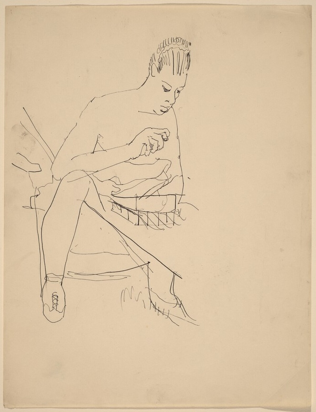 Seated Ballerina Holding Open Box by Mark Rothko